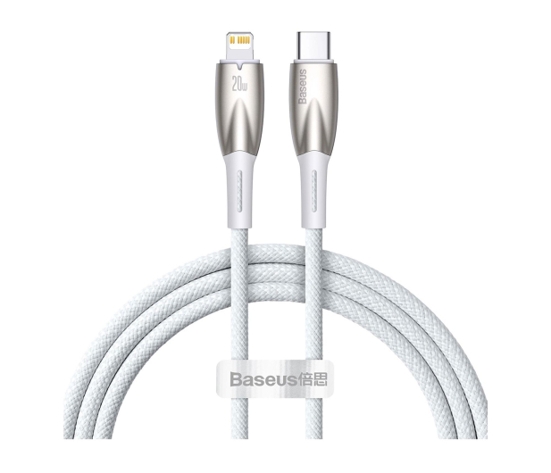 Baseus Kabel CADH000002 Lightning - USB-C PD 20W 480Mb/s 1m - biały - 1502165 - zdjęcie